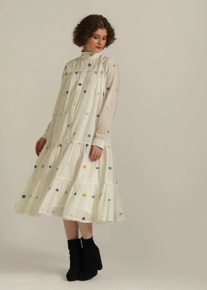 A Model Wearing Beige Pure Cotton Royale XXXVI, curated by Only Ethikal