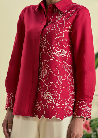 Red Bloom Co-Ord Set