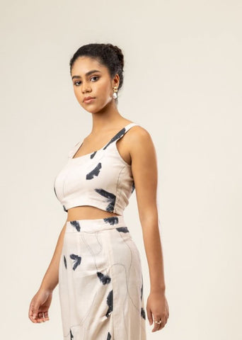 A Model Wearing Multicolor Upcycled Cotton Vera Printed Top, curated by Only Ethikal