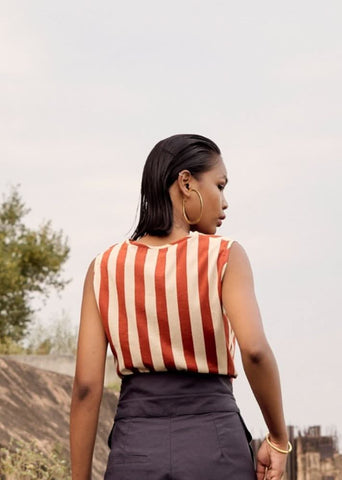 A Model Wearing Beige Pure Cotton Owlet Top curated by Only Ethikal