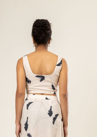 A Model Wearing Multicolor Upcycled Cotton Vera Printed Top, curated by Only Ethikal