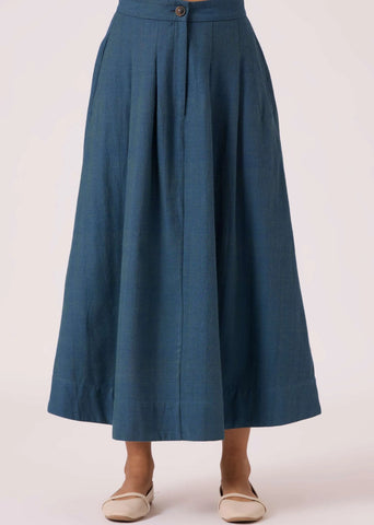 Eliot Blue Handwoven Skirt