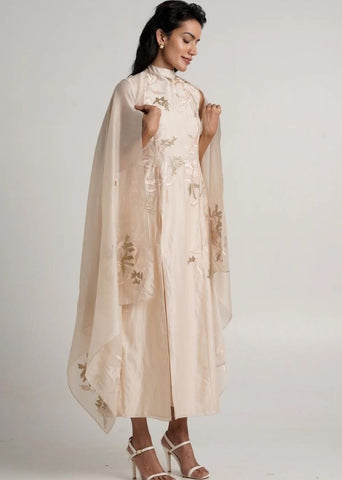 A Model Wearing White Pure Cotton Polly Co-Ord Set, curated by Only Ethikal