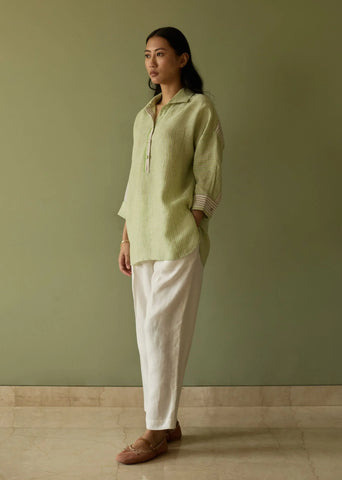 Risa Stripe Linen Co-Ord Set- Meadow