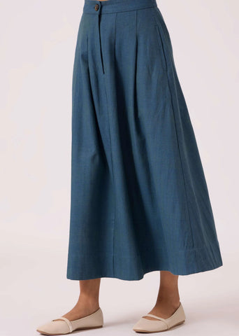 Eliot Blue Handwoven Skirt