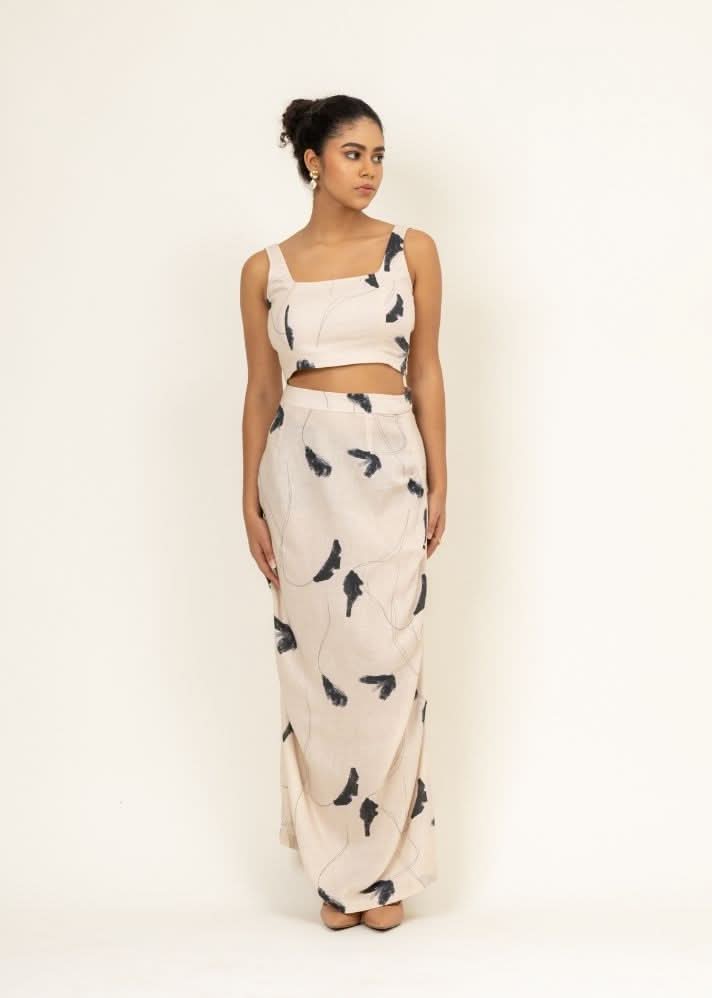 A Model Wearing Multicolor Upcycled Cotton Vera Printed Set, curated by Only Ethikal