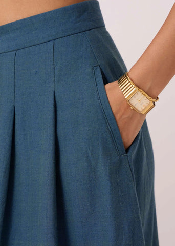 Eliot Blue Handwoven Skirt