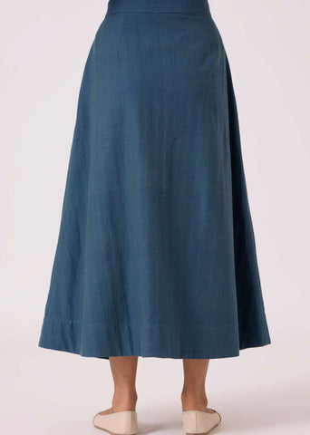 Eliot Blue Handwoven Skirt