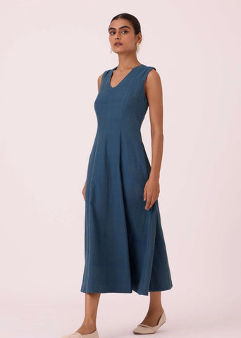 Emy Blue Handwoven Dress