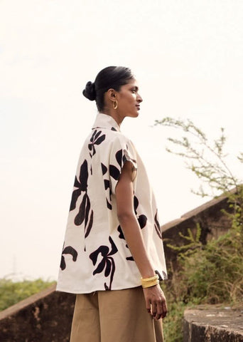 A Model Wearing Brown Pure Cotton Serina Trouser curated by Only Ethikal