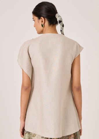 Janith Beige Linen Top