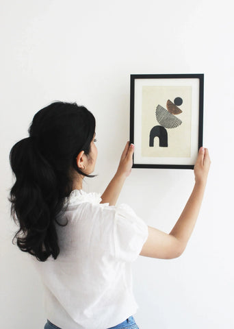 Wall Frame- Handblock Printed Artwork On Handmade Paper- 10" X 13"- The Rising