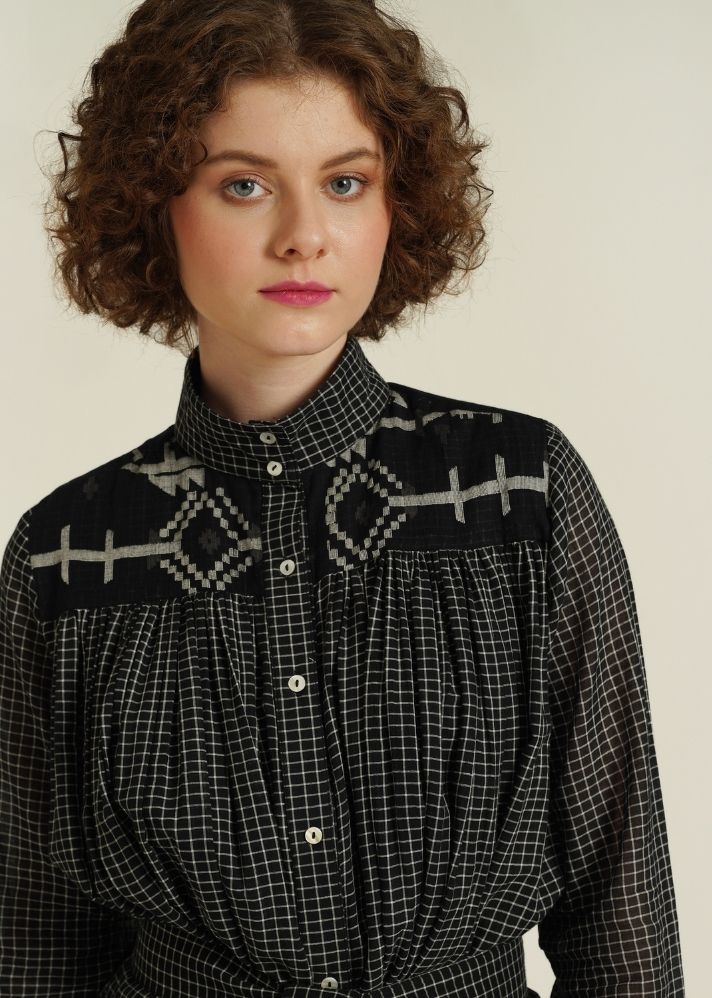 A Model Wearing Black Pure Cotton Royale XLI, curated by Only Ethikal