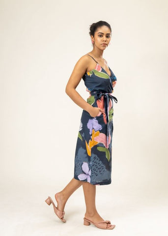 A Model Wearing Multicolor Upcycled Cotton Mikeala Dress, curated by Only Ethikal