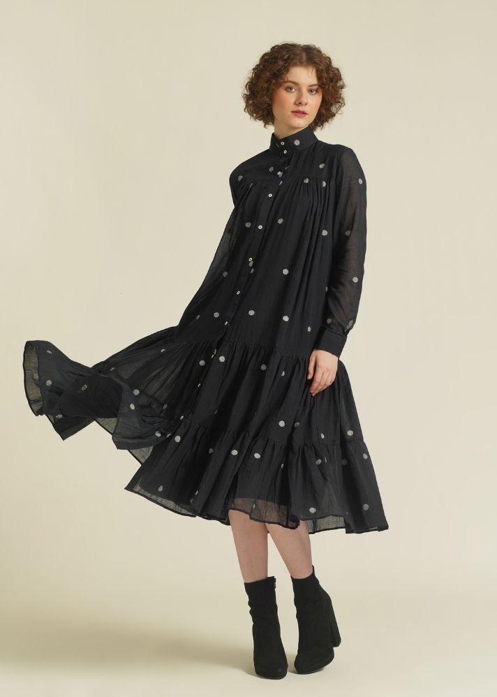 A Model Wearing Blue Pure Cotton Royale IV, curated by Only Ethikal