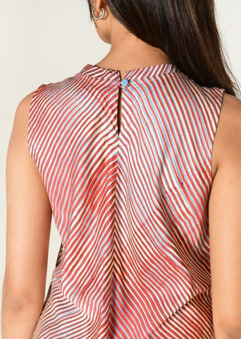 A Model Wearing Multicolor Cotton Bemberg Plosky Cloud High Slit Kurta, curated by Only Ethikal