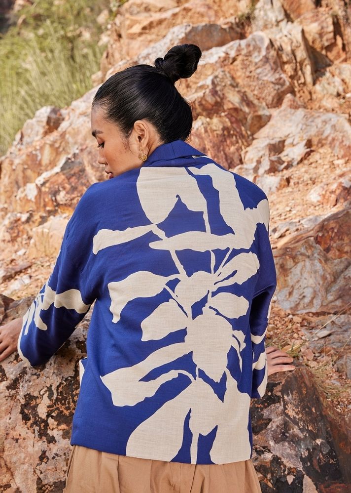 A Model Wearing Multicolor,Pure Cotton Atlantis Days Jacket curated by Only Ethikal