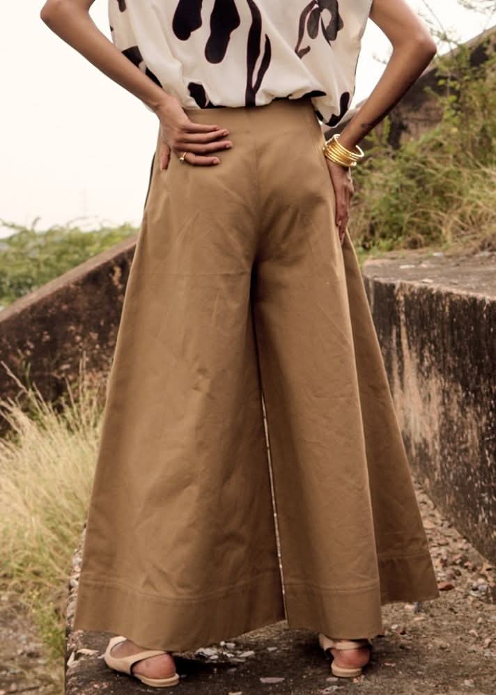 A Model Wearing Beige Pure Cotton Remi Trouser curated by Only Ethikal