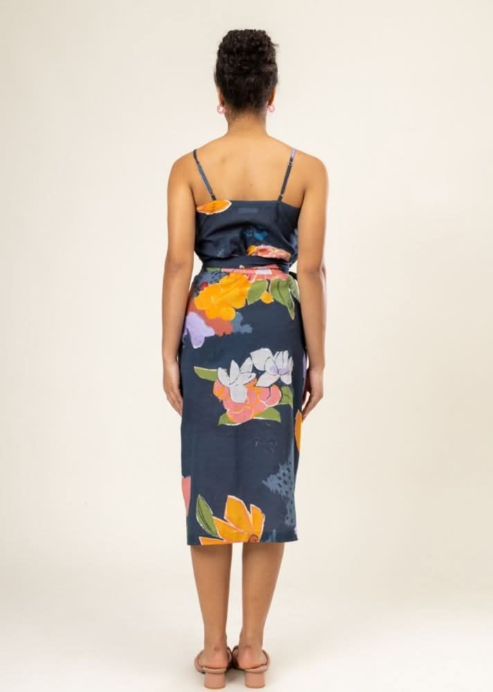 A Model Wearing Multicolor Upcycled Cotton Mikeala Dress, curated by Only Ethikal