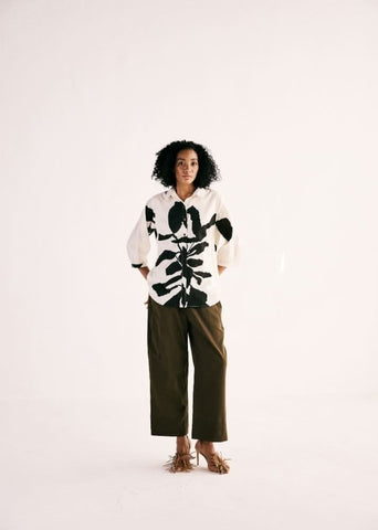 A Model Wearing Multicolor,Cotton Mul Moonlit Dream Shirt,curated by Only Ethikal