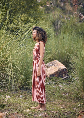 A Model Wearing Multicolor,Pure Cotton A Little LoveJumpsuit,curated by Only Ethikal