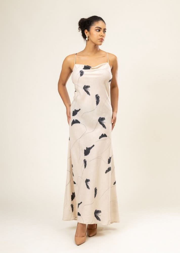 A Model Wearing Multicolor Upcycled Cotton Lola Printed Dress, curated by Only Ethikal