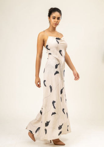 A Model Wearing Multicolor Upcycled Cotton Lola Printed Dress, curated by Only Ethikal