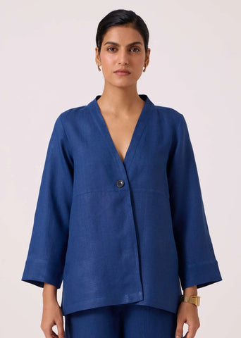 Yasnaya Blue Linen Jacket