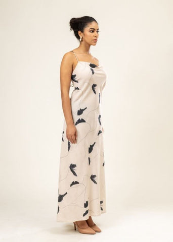 A Model Wearing Multicolor Upcycled Cotton Lola Printed Dress, curated by Only Ethikal