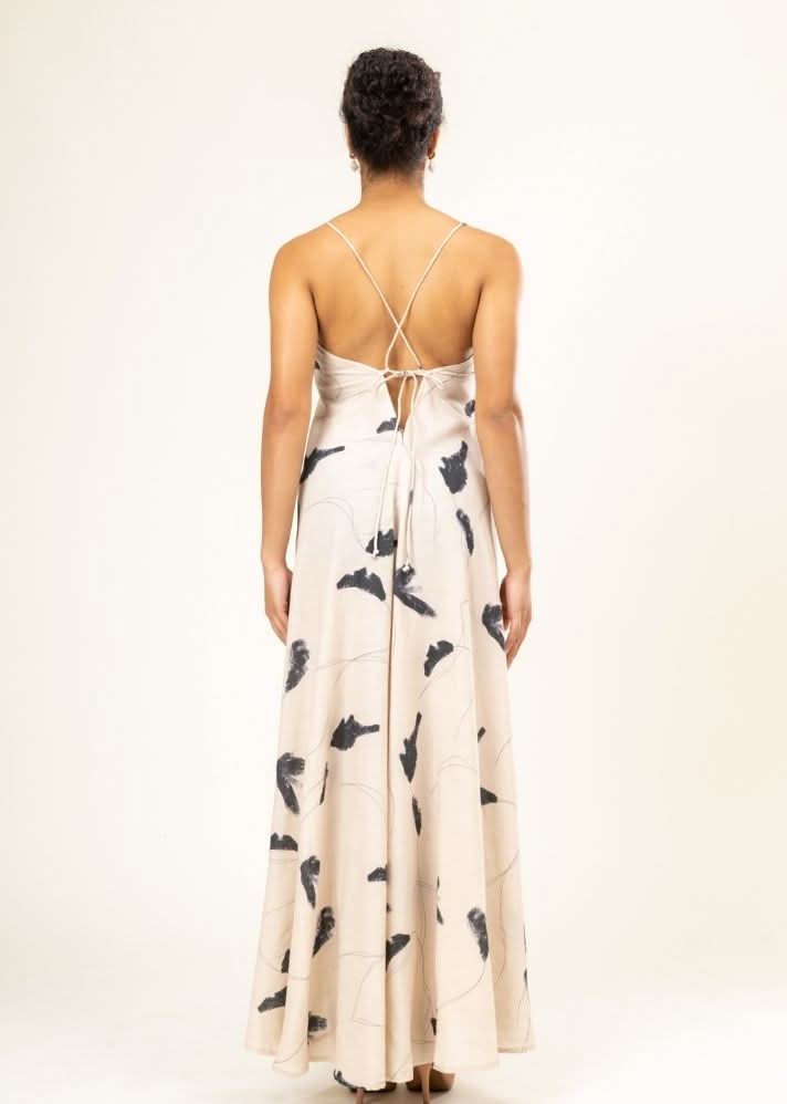 A Model Wearing Multicolor Upcycled Cotton Lola Printed Dress, curated by Only Ethikal