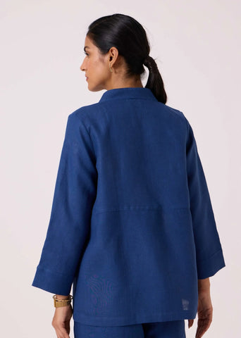 Yasnaya Blue Linen Jacket