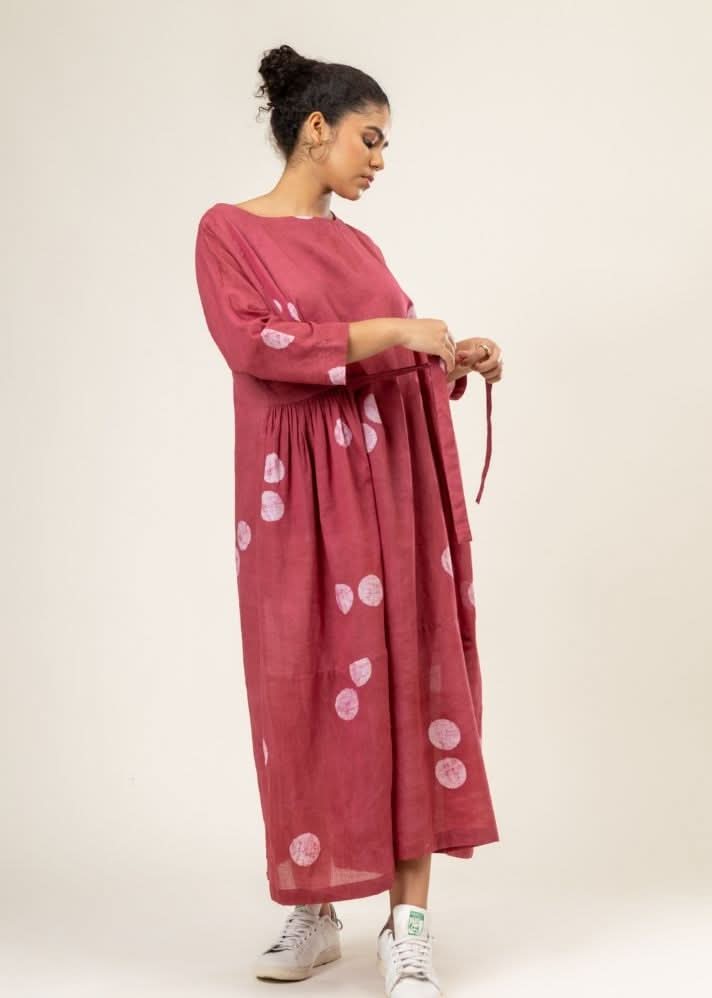 A Model Wearing Multicolor Upcycled Cotton Maria Knot Dress, curated by Only Ethikal