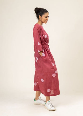 A Model Wearing Multicolor Upcycled Cotton Maria Knot Dress, curated by Only Ethikal