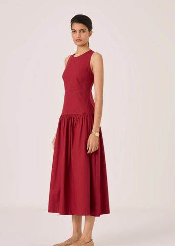 Nuwan Red Quilted Dress
