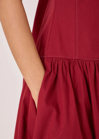 Nuwan Red Quilted Dress
