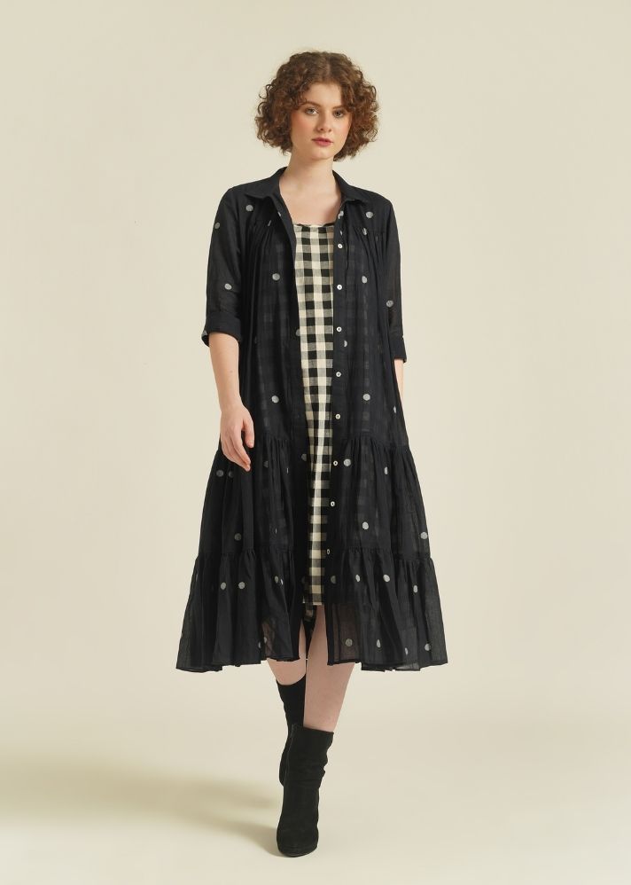 A Model Wearing Multicolor Pure Cotton Royale V, curated by Only Ethikal