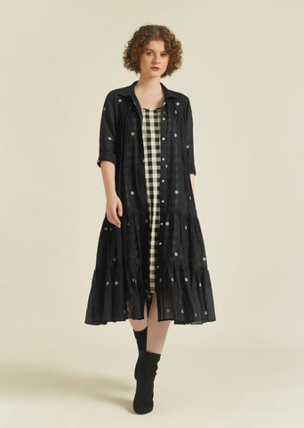 A Model Wearing Multicolor Pure Cotton Royale V, curated by Only Ethikal