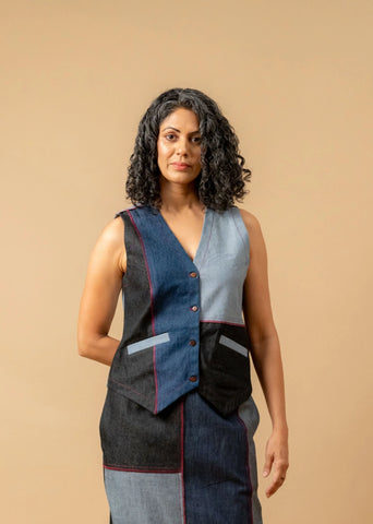 Francis Denim Patch Waistcoat
