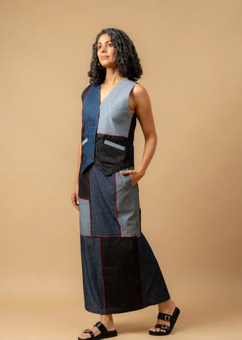 Francis Denim Patch Waistcoat