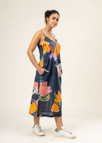 A Model Wearing Multicolor Upcycled Cotton Claire Slip Dress, curated by Only Ethikal