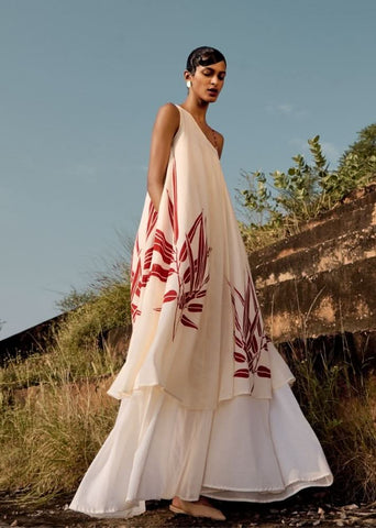 A Model Wearing White Pure Cotton Dacnis Dress curated by Only Ethikal