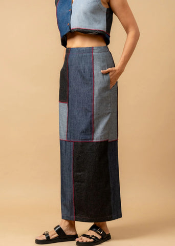 Abby Denim Patch Skirt