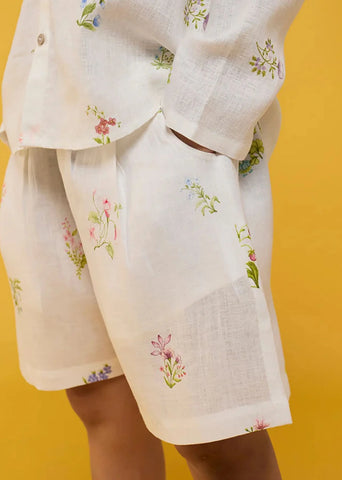 Kids Kimi Timeless Linen Shorts- White