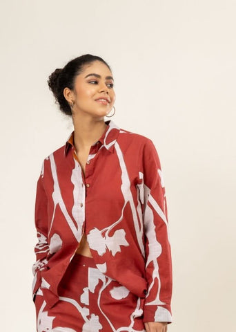 A Model Wearing Multicolor Upcycled Cotton Neal Shirt, curated by Only Ethikal