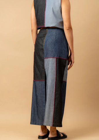 Abby Denim Patch Skirt