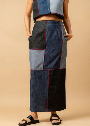 Abby Denim Patch Skirt