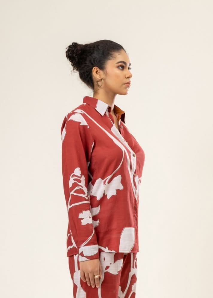 A Model Wearing Multicolor Upcycled Cotton Neal Shirt, curated by Only Ethikal