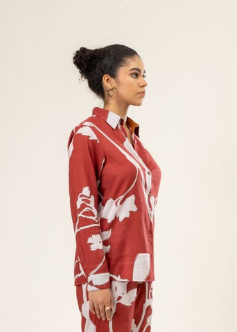 A Model Wearing Multicolor Upcycled Cotton Neal Shirt, curated by Only Ethikal
