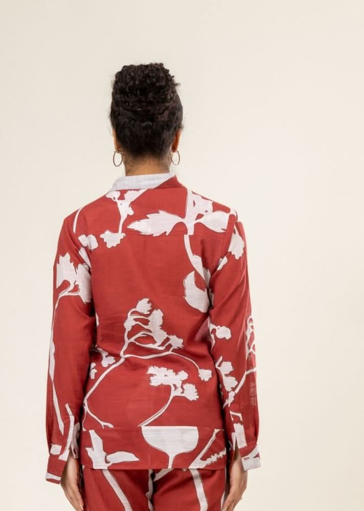 A Model Wearing Multicolor Upcycled Cotton Neal Shirt, curated by Only Ethikal