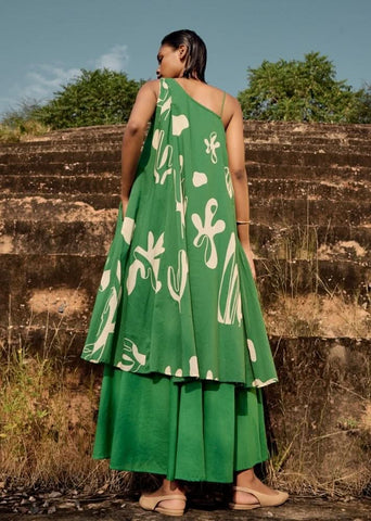 A Model Wearing Multicolor,Pure Cotton Emu Dress curated by Only Ethikal